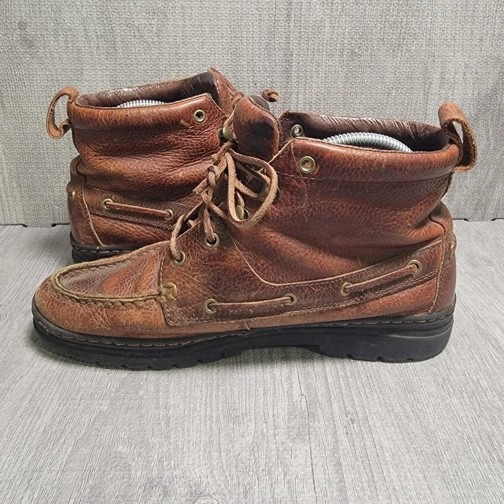 Justin 991 Chukka Boots Mens 8.5 M Brown Leather Lace Up Workwear Outdoor Rugged